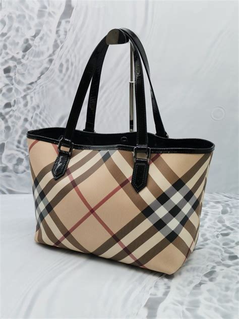 burberry super nova check pattern pvc shoulder hand bag|Burberry nova check tote price.